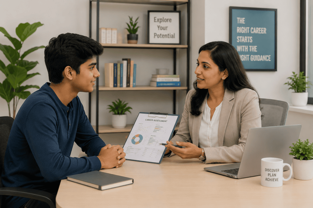 Top 5 Career Counsellors in Panjim for Expert Career Advice Career counsellor discussing career options with a student during a one on one guidance session.